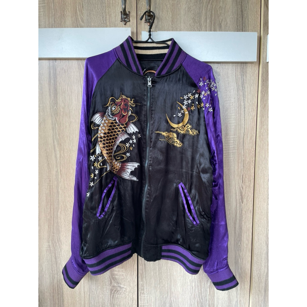 Sukajan Jacket Karakuri Tamashii เสื้อแบรนด์เนม แจ็คเก็ตญี่ปุ่น เสื้อปักลายญี่ปุ่น วินเทจ ของแท้ มือ