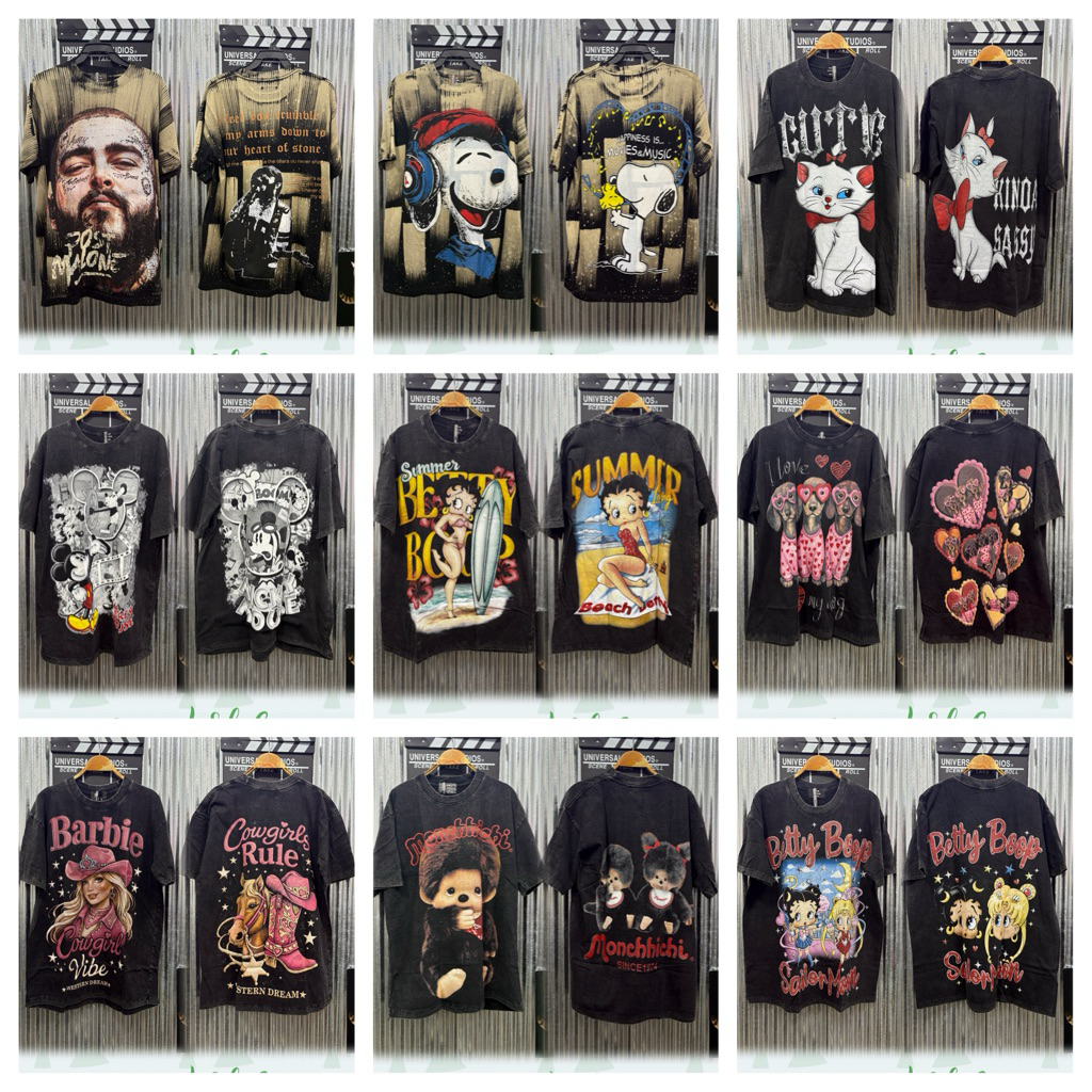 BKK001 รวมเสื้อยืดฟอกsnow_oversized อก44-46ย28
