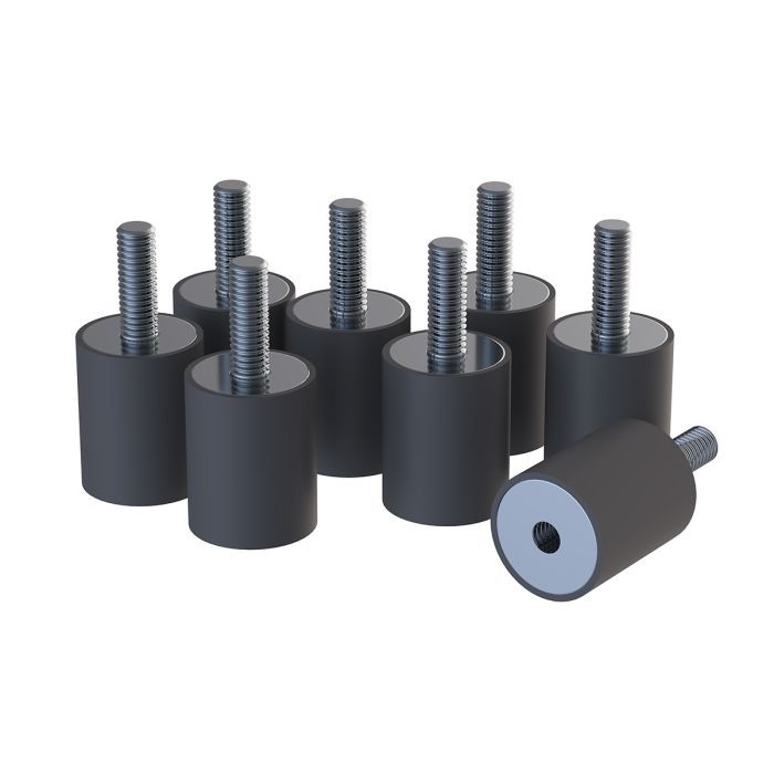 ชุดขายึด Shock Mounts 8 ชิ้น  รับน้ำหนักได้ 200 กก. พร้อมสกรู M6 200kg Rated Set of 8 Shock Mounts w