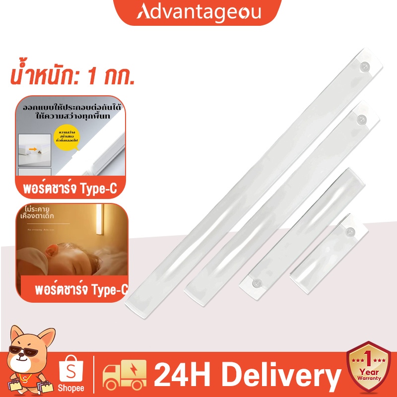 โคมไฟ LED เซนเซอร์ตู้เสื้อผ้า รุ่นชาร์จได้ พร้อมเซนเซอร์ตรวจจับร่างกาย