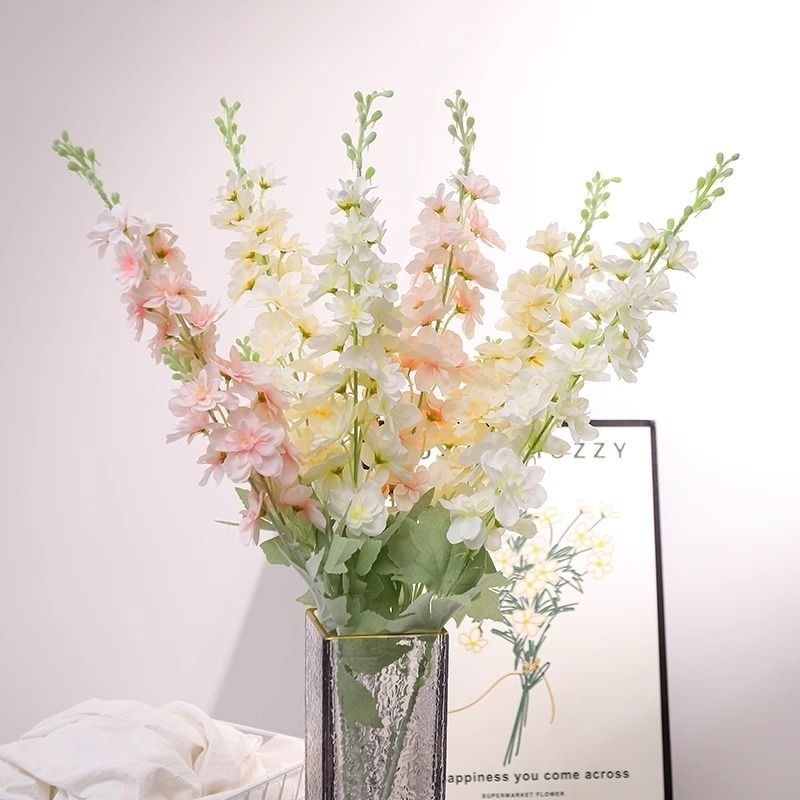 ดอกไม้สีม่วงปลอม เดลฟิเนี่ยม  87cm ดอกไม้ปลอม ดอกไม้ประดิษฐ์ ดอกnไม้ปลอม สำหรับตกแต่งบ้าน งานแต่งงาน