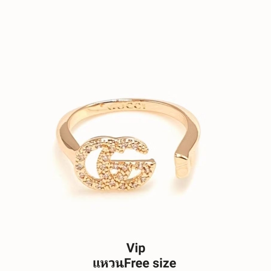 U287 VIP แหวนฟรีไซส์สี Pink gold