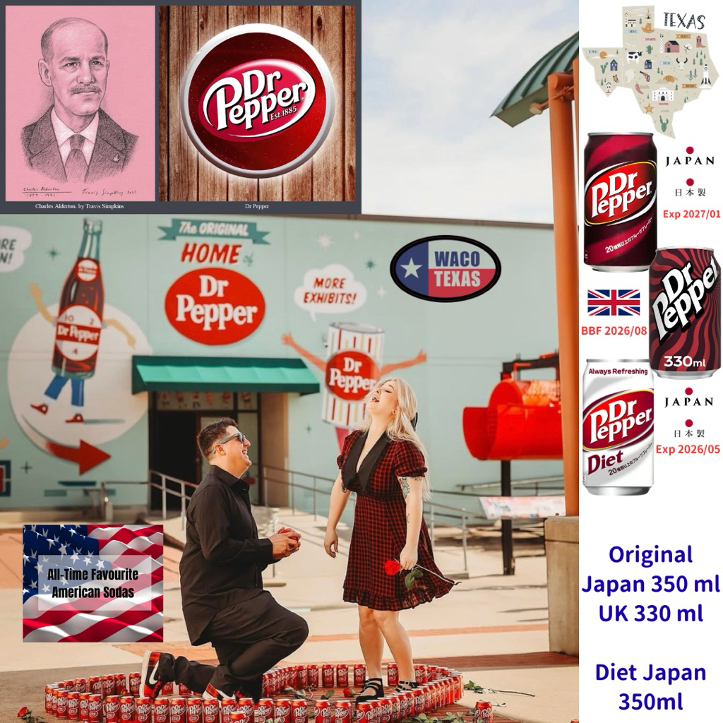 Dr.Pepper Original/Diet 🇯🇵 🇺🇸 350 ml (born in USA, made in Japan factory) (Exp. See Picture ดูที่รูป)