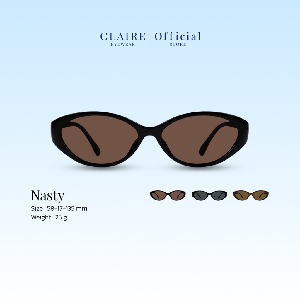 CLAIRE : (NT) แว่นกันแดด รุ่น " Nasty " แว่นกันแดดเลนส์แท้  กันแดดUV400 | Sunglasses