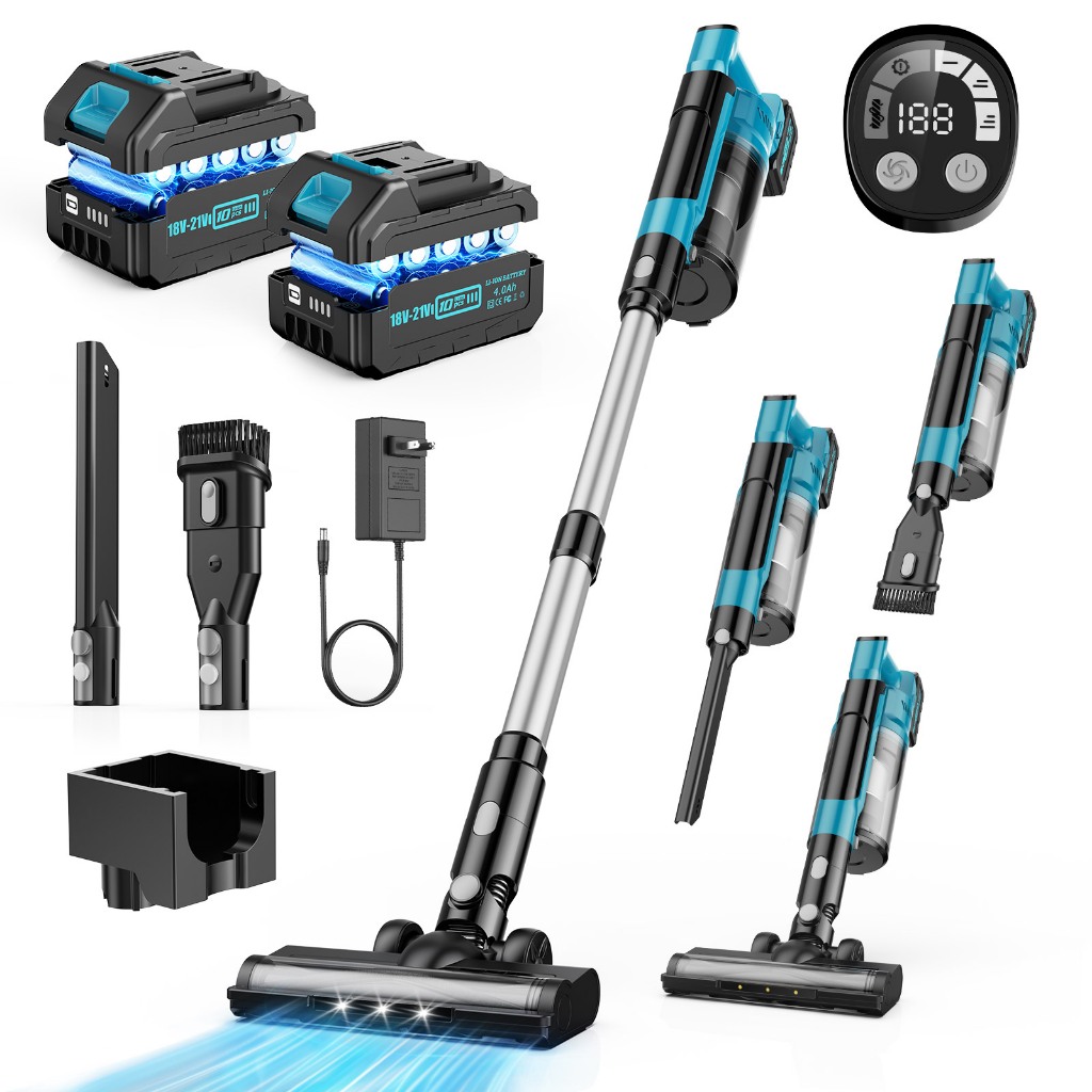 Qimedo 【รับประกัน 5 ปี】Vacuum Cleaner เครื่องดูดฝุ่นไร้สาย พกพา 600000Pa ขจัดคราบฝังแน่นได้เร็ว การกรอง 4 ชั้น