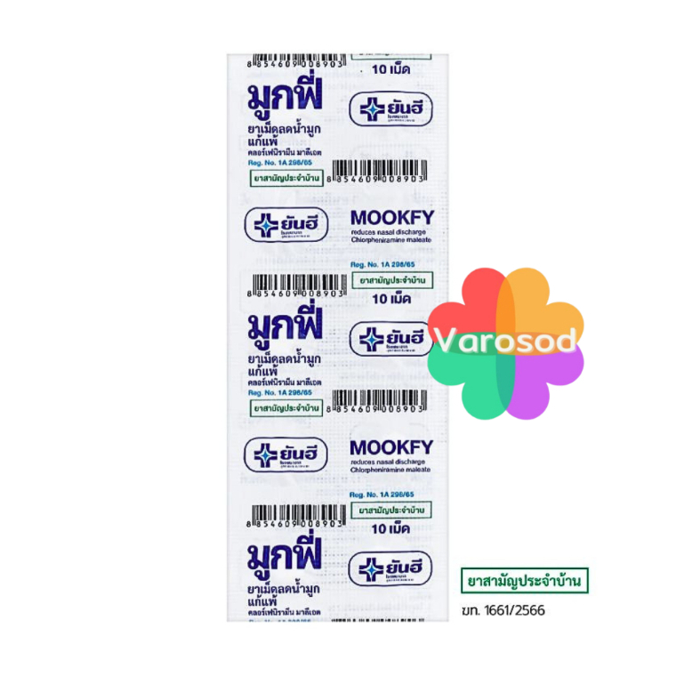 [แผง 10เม็ด] Yanhee Mookfy ยันฮี มูกฟี่ แก้แพ้ ลดน้ำมูก ยาสามัญประจำบ้าน