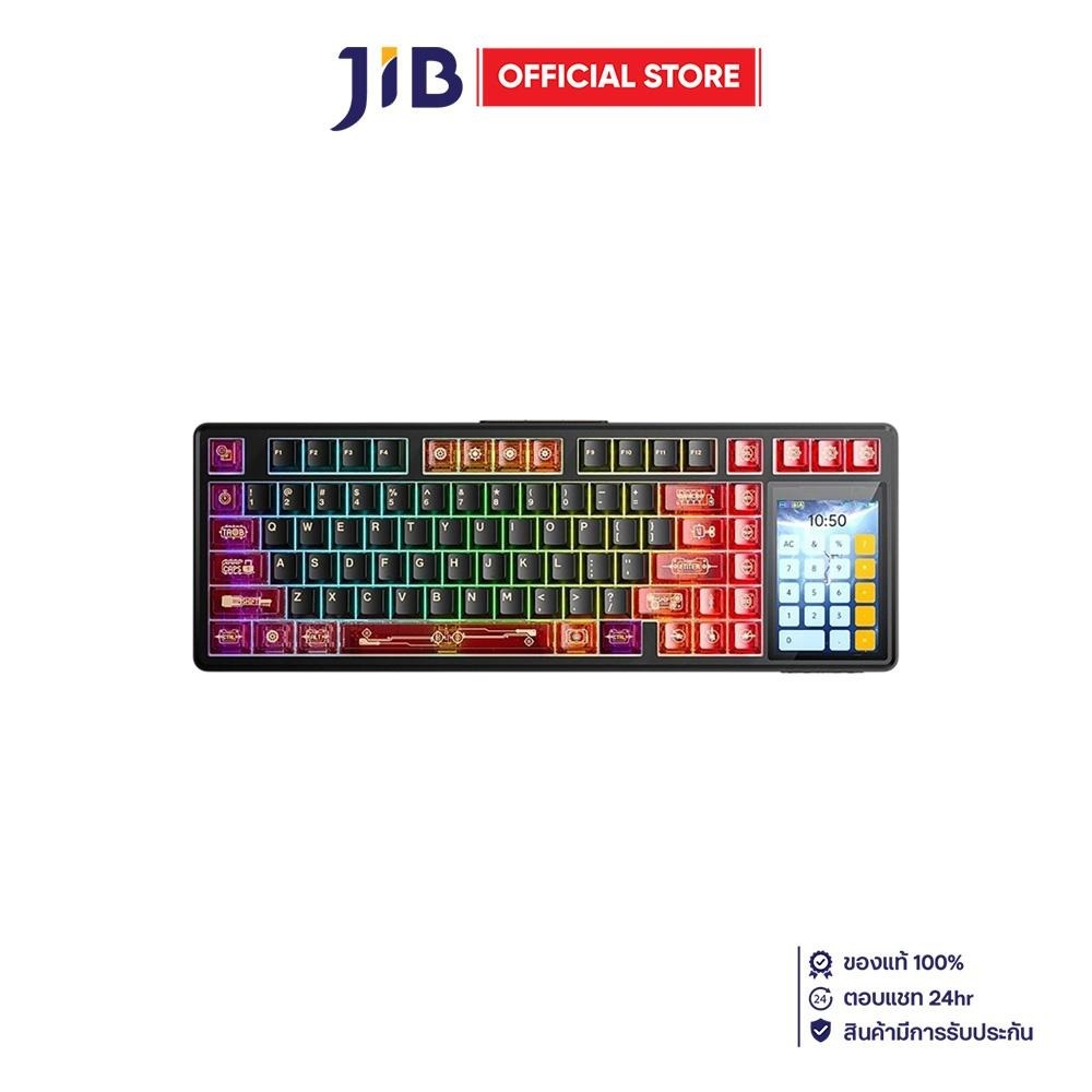 WIRELESS KEYBOARD (คีย์บอร์ดไร้สาย) AULA L99 - CARAMEL SWITCH RGB EN BLACK-RED