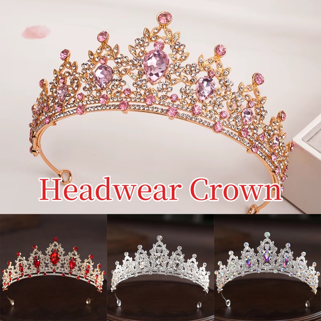 มงกุฎประดับเพชร คริสตัลหรูหรา Princess Crown เครื่องประดับผม สำหรับเจ้าสาว เจ้าหญิง