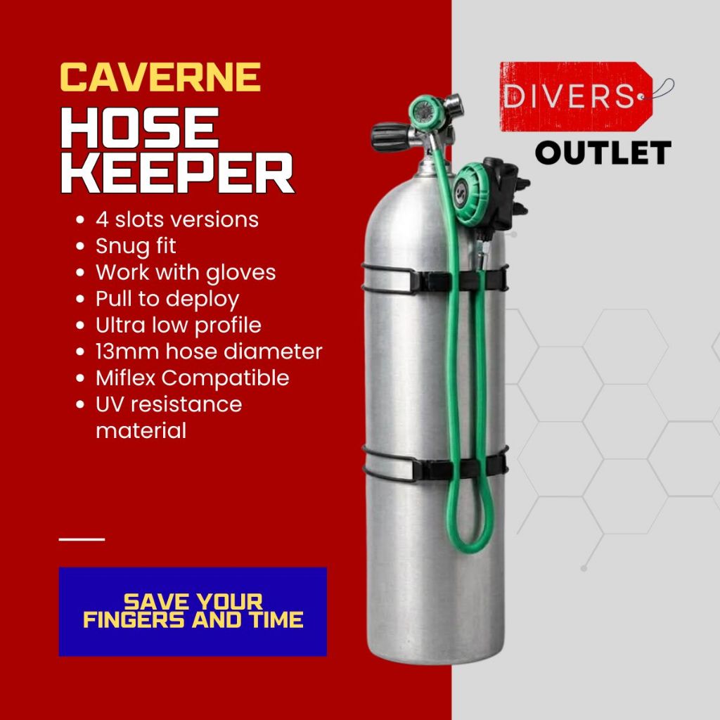 CAVERNE Pro-Streamline Cylinder Hose Tidy for scuba diving