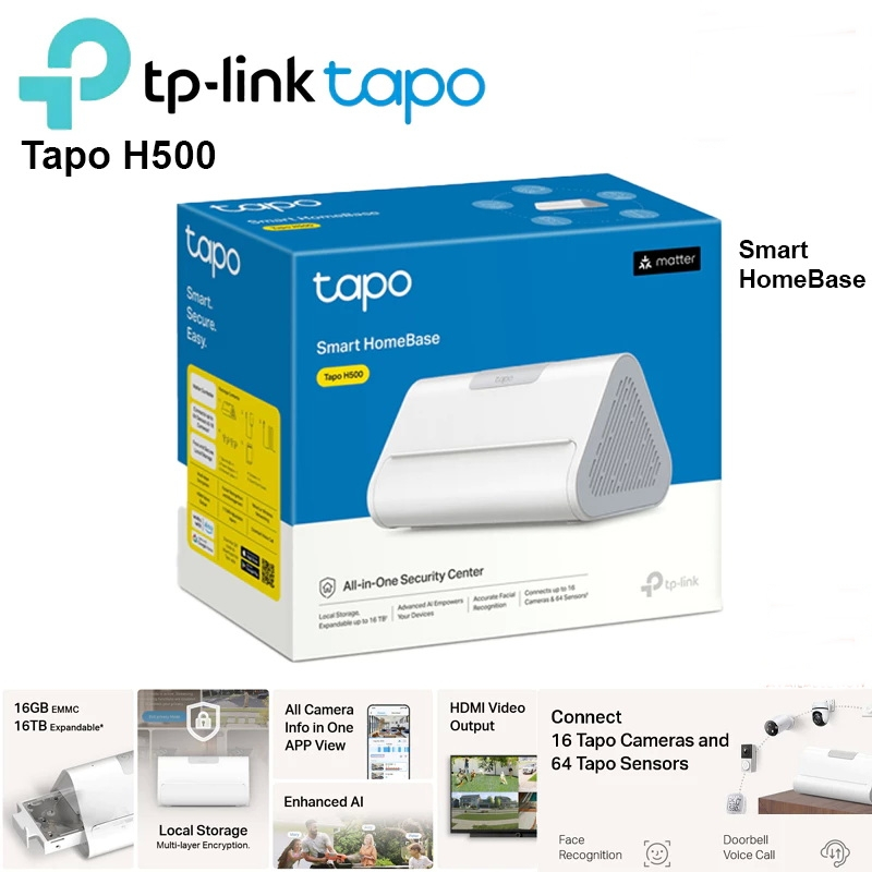 TP-LINK (Tapo H500) Smart HomeBase บันทึกวิดีโอได้ยาวๆ HDD/SSD สูงสุด 16TB – เก็บข้อมูลได้แบบจัดเต็ม