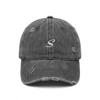 SEOULSHIRTS CAP หมวกแก๊ป ปักโลโก้ สีฟอกแบบขาด ปรับขนาดได้ ใส่ได้ชายและหญิง H4