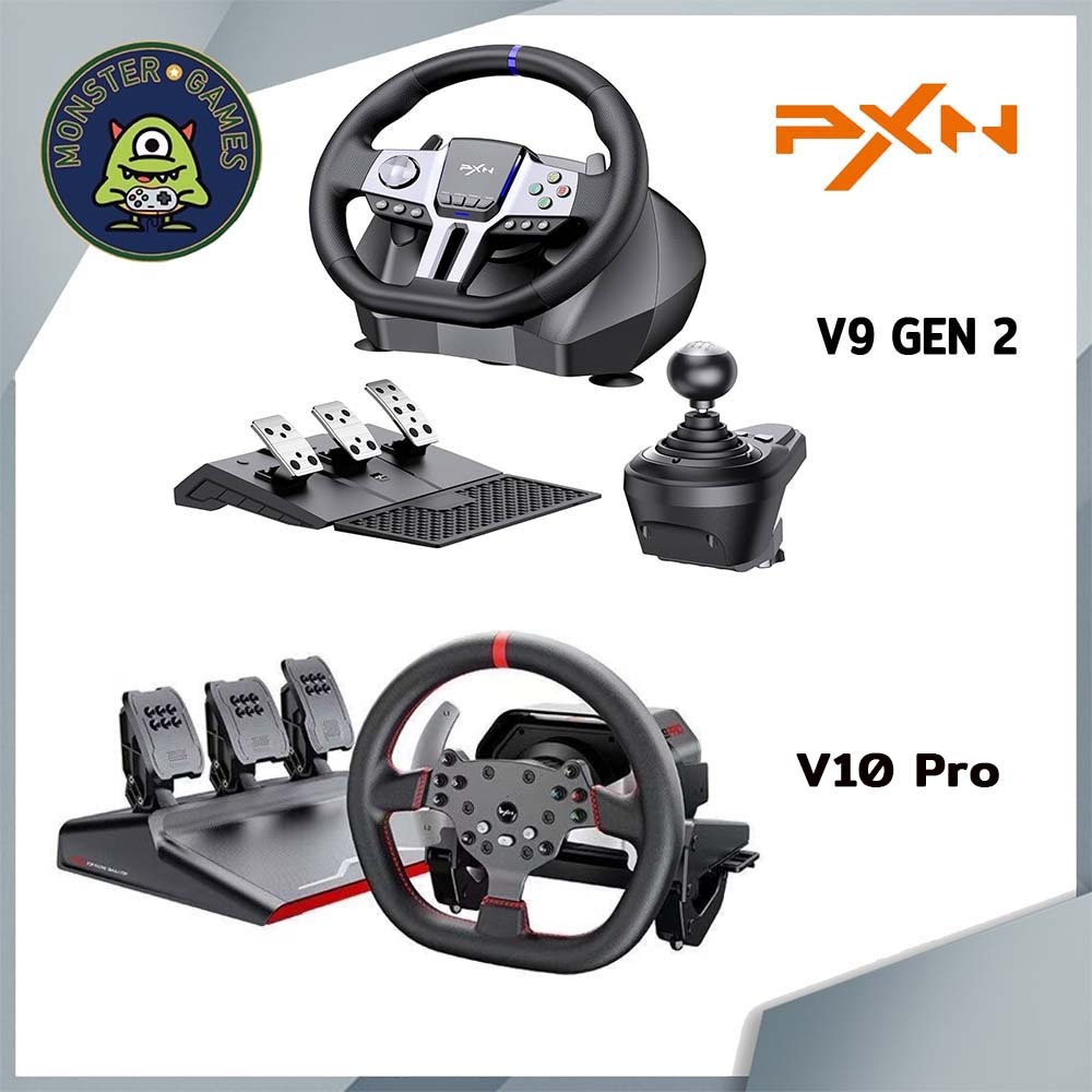 ชุดจอยพวงมาลัยพร้อมเกียร์ PXN V9 Gen2 / PXN V10 Pro / Shifter A7 PC, PS4, Ps5, Xbox (จอยพวงมาลัย)