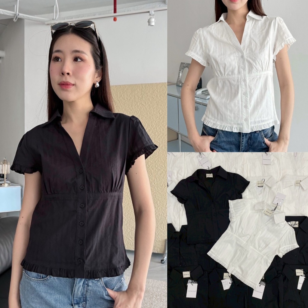 🍊 VL 5232 เสื้อคอปก ผ้าเชิ้ต ทรงสวย ใส่แล้วดูดีมากๆค่า