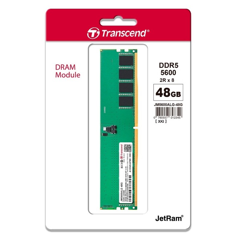 RAM Transcend DDR5-5600 Long-DIMM 48GB (JM5600ALE-48G) รับประกันตลอดอายุการใช้งาน-มีใบกำกับภาษี