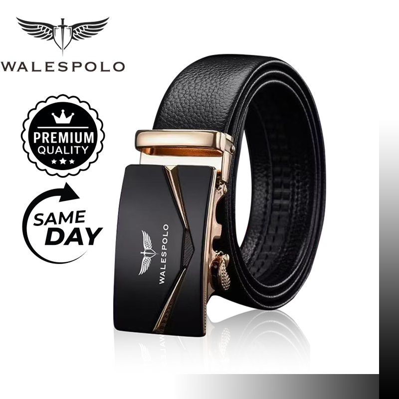 WALESPOLO เข็มขัดผู้ชายพร้อมหัวเข็มขัดอัตโนมัติปรับได้ มีให้เลือกหลายแบบและดีไซน์ ดีไซน์ทันสมัย ​​เหมาะสำหรับทุกโอกาส