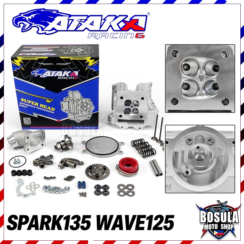 ATAKA รูปแบบคลื่น ชุดฝาสูบเวฟ 4 วาล์ว การดัดแปลง WAVE125 SPARK135 ไม่รวมฝาครอบหัวสูบ 20/23 21/24 22/