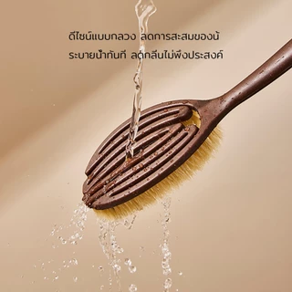 แปรงอาบน้ำนวดด้ามยาว พร้อมขนแปรงมะพร้าวและขนหมูป่านยาว แปรงแห้งและเปียก ของใช้ในบ้าน ไม่ทำร้ายผิวหนัง แปรงขัดหลัง