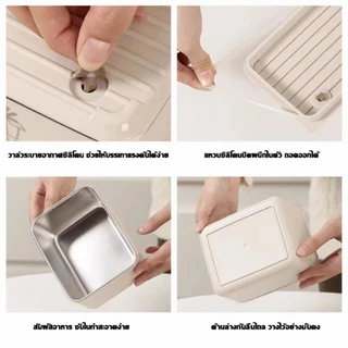 Aimi กล่องข้าวปิ่นโตใส่อาหาร สแตนเลสเกรดอาหาร316ปิดผนึก360°กันการรั่ว ใช้ในไมโครเวฟหรือเตาอบได้ lunch box