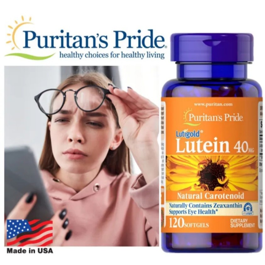 Puritan's Pride lutein WITH ZEAXANTHIN 40 mg 120 Softgels บำรุงดวงตา *New packaging