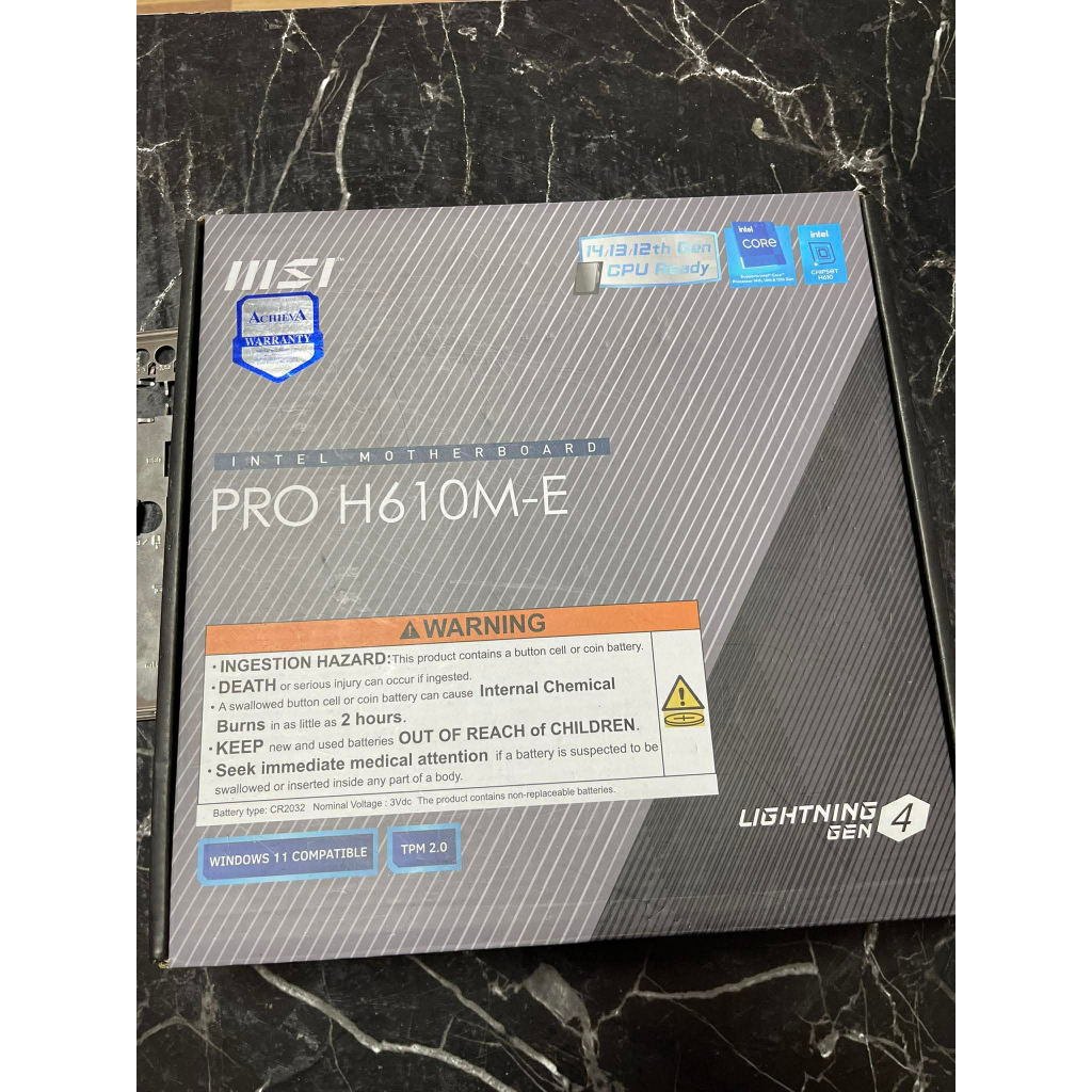 เมนบอร์ด MB H610M-E DDR5 MSI PRO ปก. achieva 11/11/2028