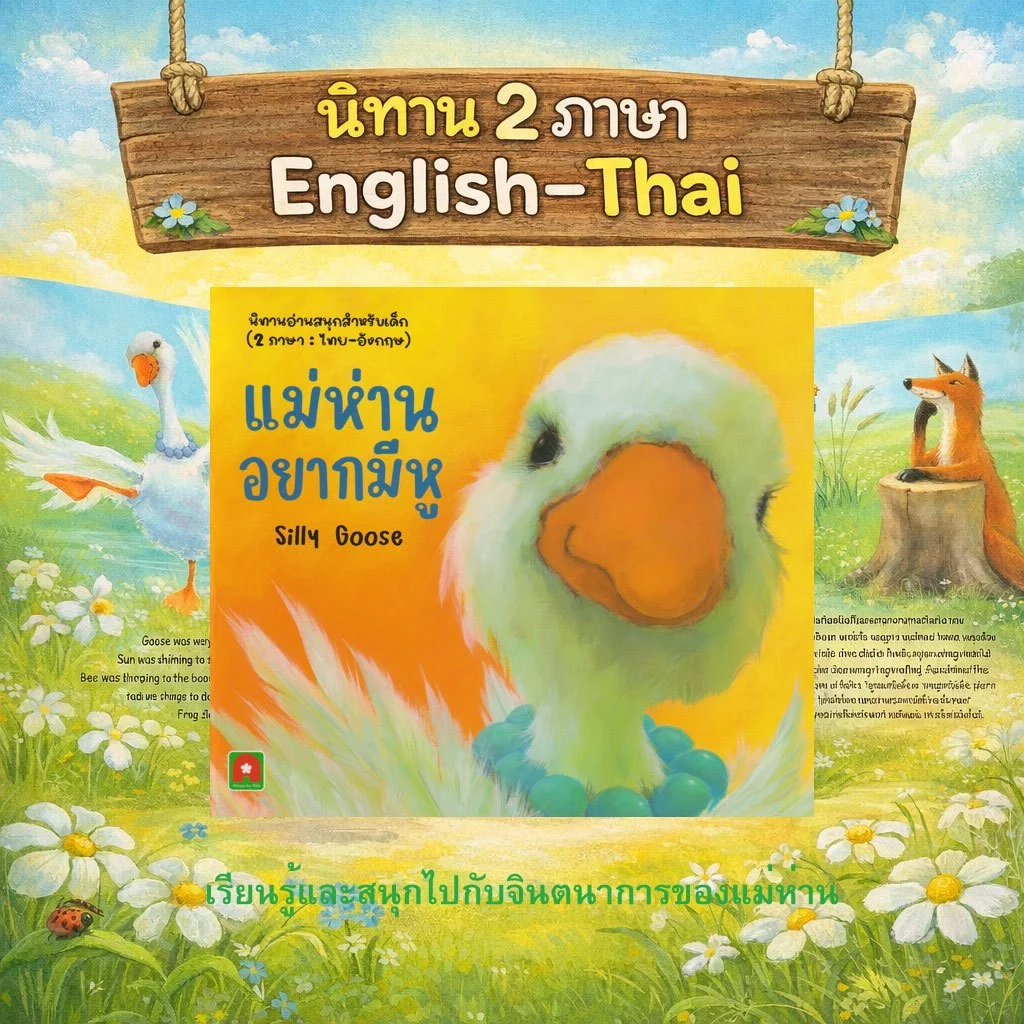 Aksara for kids หนังสือเด็ก นิทาน 2 ภาษา แม่ห่าน อยาก มี หู Silly Goose