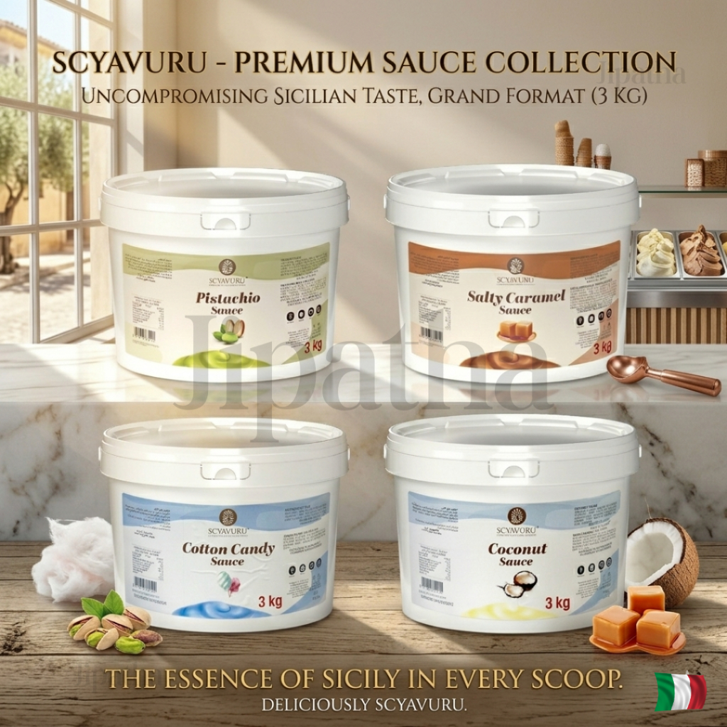 Scyavuru topping sauce 3kg ซอสพิสตาชิโอถังใหญ่ จากประเทศอิตาลี มี 4 รสชาติ