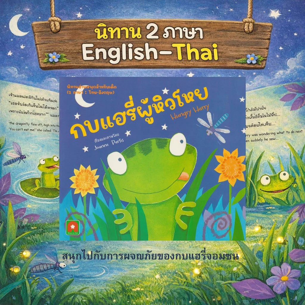 Aksara for kids หนังสือเด็ก นิทาน 2 ภาษา กบแฮรี่ผู้หิวโหย Hungry Harry