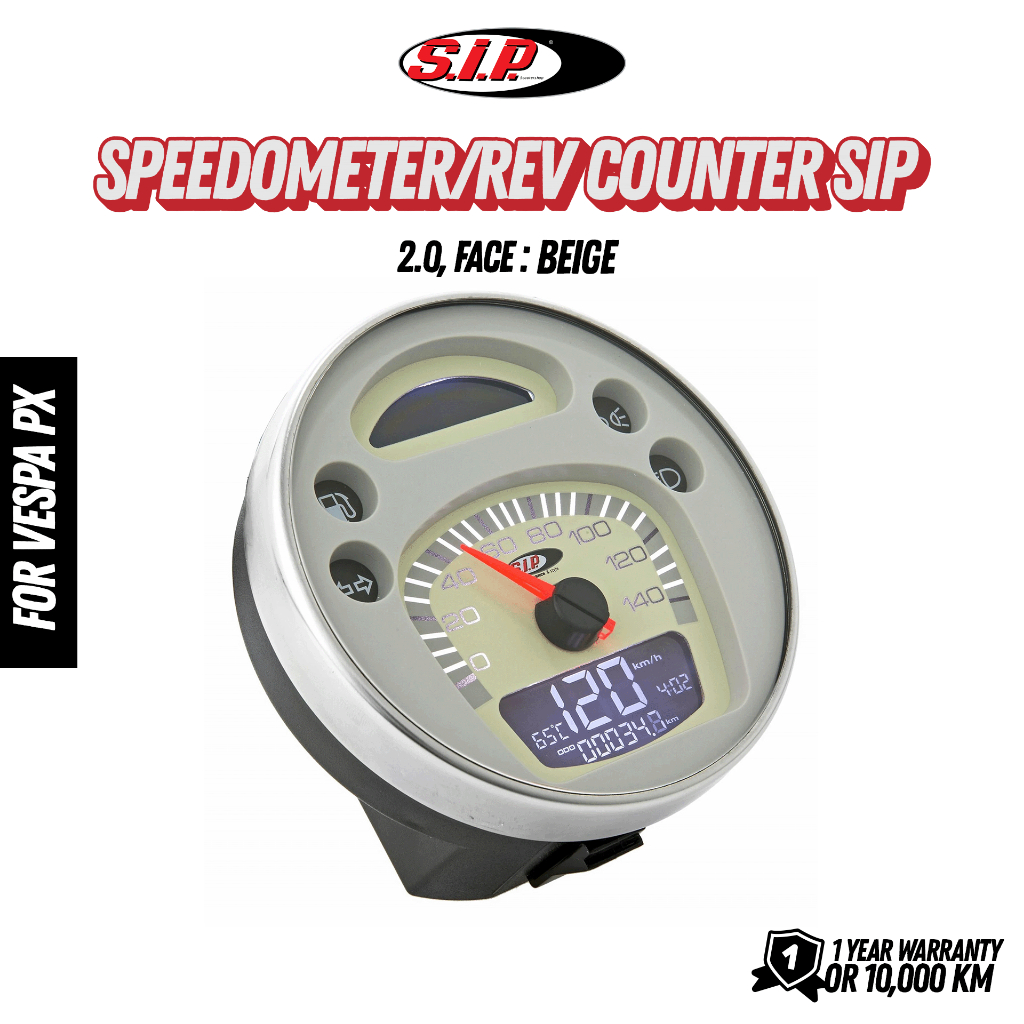 ไมล์ดิจิตอล SIP สีขาว สำหรับ VESPA PX [50001420]