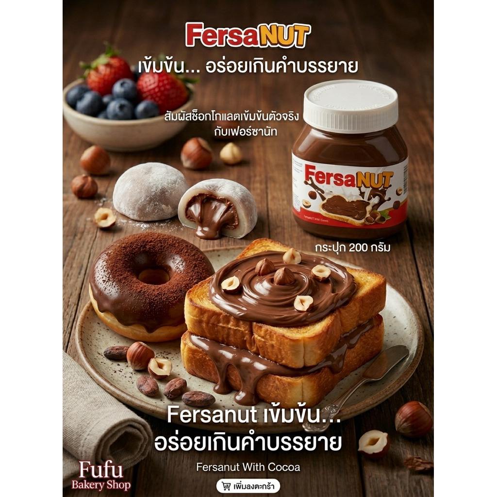 เฟอร์เชย์นัท เฟอร์เชย์ เฮเซลนัท แบบกระปุก 200 กรัม 🌰🍫  Fershay Hazelnut  เฮเซลนัทบดผสมโกโก้ ช็อคโกแลต ไส้ช็อคโกแลต