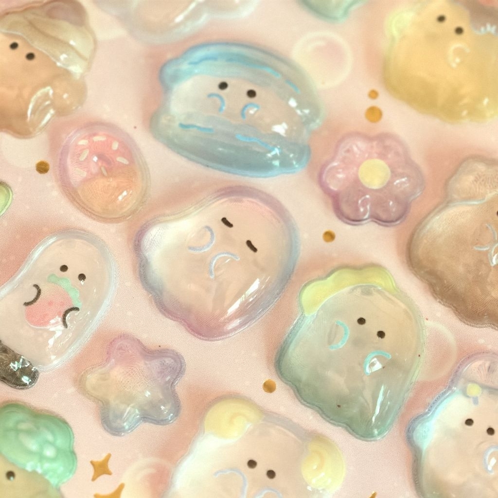 STK001 พร้อมส่งในไทย สติ๊กเกอร์ Bonbon drop นูนใส ลายการ์ตูน 3มิติ
