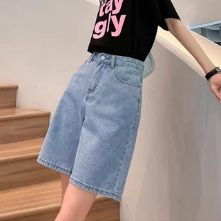 S~5XL A-line shorts Blue Mini Denim Skort กางเกงขาสั้นทรงเอตรงเอวสูงเซ็กซี่ กางเกงขาสั้นผู้หญิงสไตล์เกาหลีแฟชั่น HOT