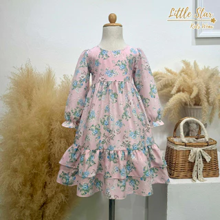 ⭐️Littlestar👧🏻เดรสกระโปรงยาว ชุดเดรสเด็กมุสลิม เด็กผู้หญิงอิสลาม ยาวพิเศษ GML0668 GML0671