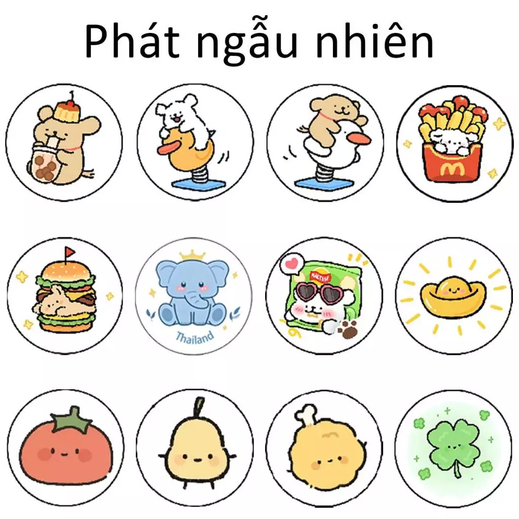 สติกเกอร์น่ารักแบบสุ่ม สติกเกอร์ตัวละครอนิเมะ อุปกรณ์ตกแต่ง สติกเกอร์