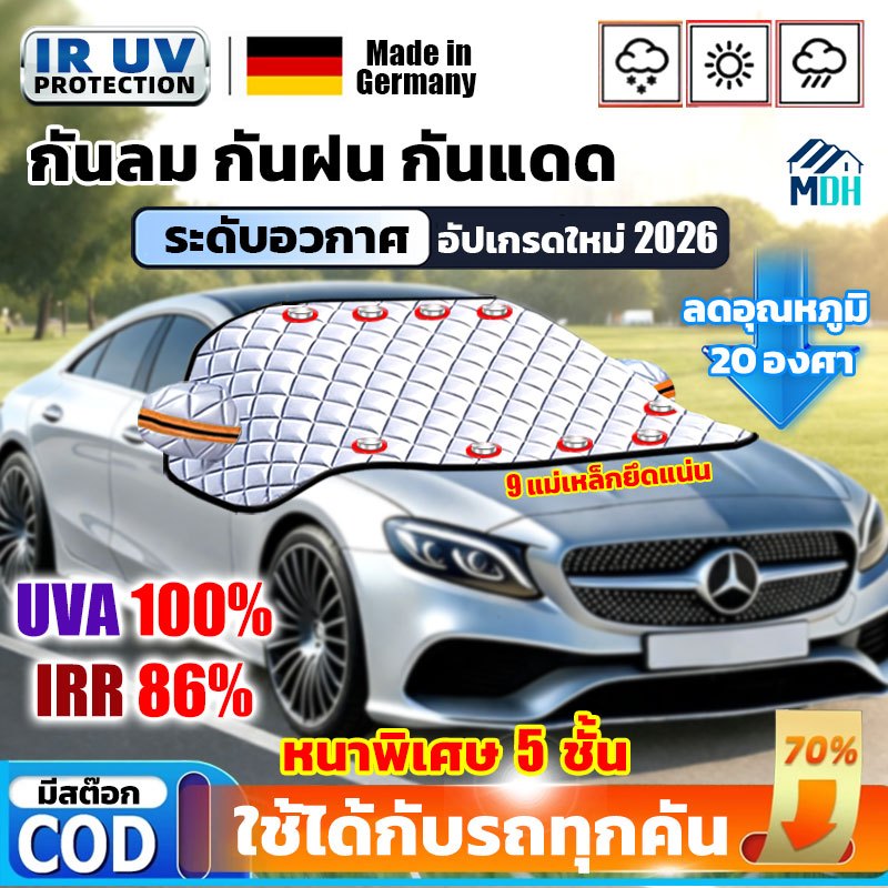 【หนาพิเศษ】🔥ที่บังแดดรถยนต์ กันแดด100%UV ใช้งานง่าย กันแดดกันน้ำ ม่านบังแดดรถยนต์ ด้านหน้า ผ้าคลุมรถ บังแดดหน้ารถยนต์