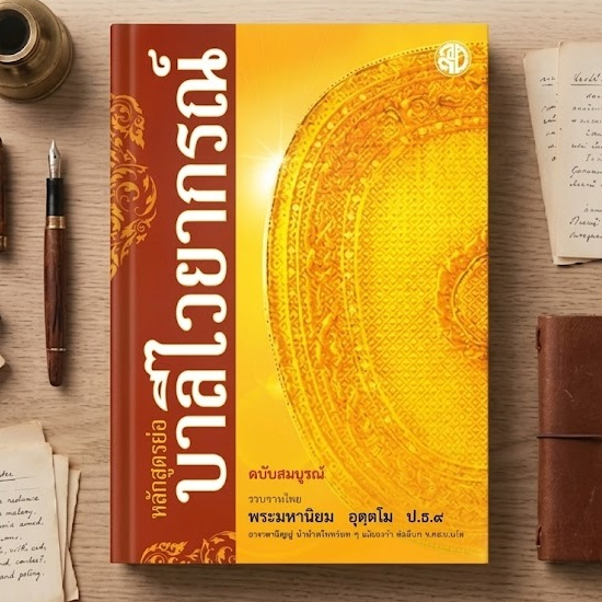 หนังสือ:หลักสูตรย่อบาลีไวยากรณ์ ฉบับสมบูรณ์ พิมพ์ด้วยกระดาษกรีนรีด|เนื้อในพิมพ์ 1 สี|จำนวน 214 หน้า