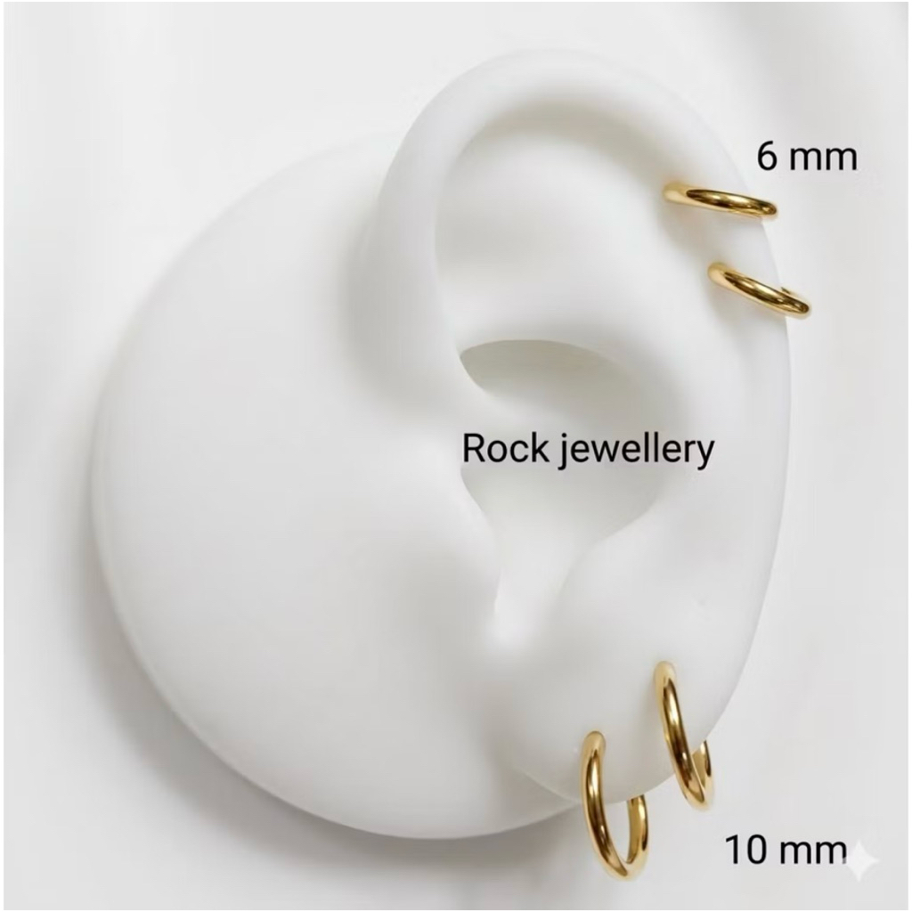 STR1  ต่างหูห่วงสแตนเลส หนา 1.6 mm. (ราคาต่อ 1คู่ )