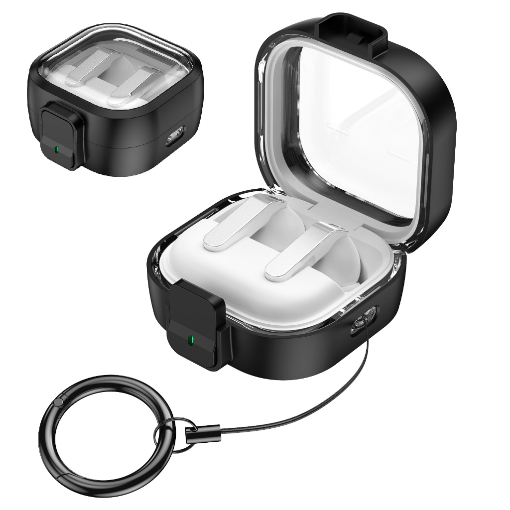 เคส Samsung Galaxy Buds4 / Buds4 Pro โปรงใส ตั้งมือถือได้ ป้องกันหาย พร้อมที่คล้อง (Model.26-16)