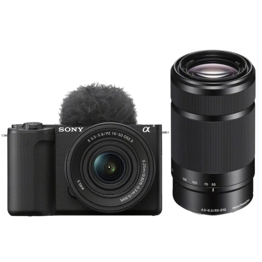 Sony ZV-E10 II Mirrorless Camera with 16-50mm and 55-210mm Lenses Kit (Black)