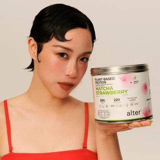 Alter Strawberry Matcha protein โปรตีนรสมัทฉะสตอเบอรี่โปรตีนพืช โปรตีน 1 กระปุกขนาด 550กรัม