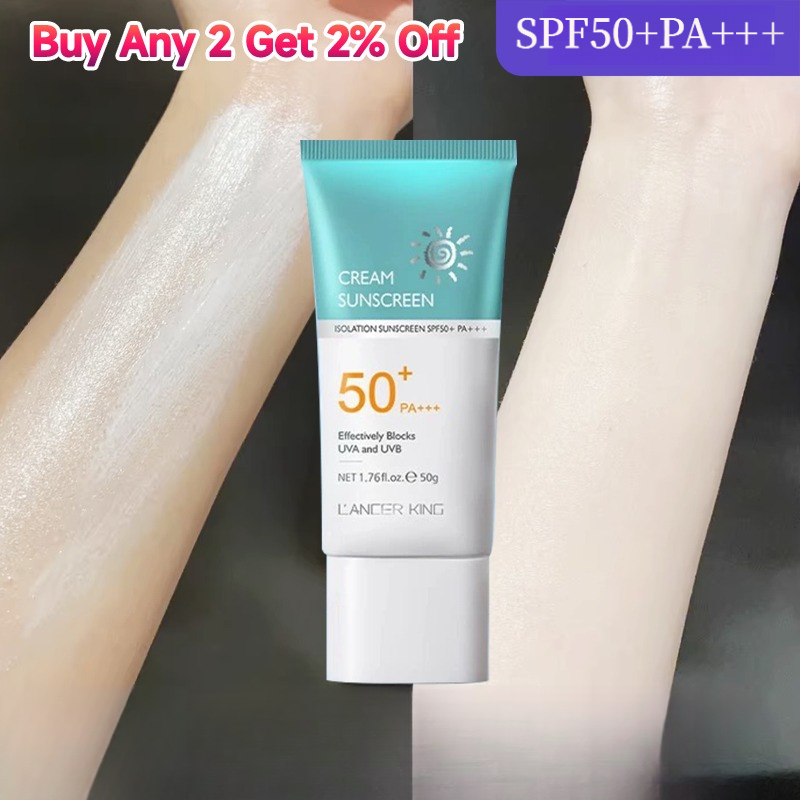 【ครีมกันแดด 】Skin Facial Sunscreen Cream ครีมกันแดด SPF50+PA+++ น้ำหนักเบา กันเหงื่อ ไม่เหนียว