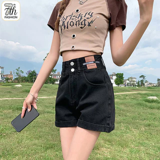 กางเกงยีนส์ขาสั้นเอวสูง ทรงหลวม ไซส์ใหญ่ S-5XL ผู้หญิง ทรงลุย ใส่แล้วขายาว เดิมๆ สไตล์เกาหลี ผ้านิ่ม ใส่สบาย