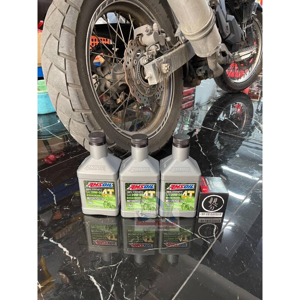 【ของแท้100%】น้ำมันเครื่องมอไซค์ Amsoil SAE 10W-40 20W-50 4T น้ำมันเครื่องสังเคราะห์ 100% 946ml ราคา ถูกที่สุด ดีลบีเคเค แกลเลอรีภาพที่ 7