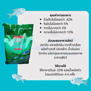 (2กิโล)อาหารปลาไฮเกร์ด 9002T(เกล็ดจมน้ำ) 9006T(เม็ดเล็กลอยน้ำ) โปรตีน 42 % ปลากินดี โตไว