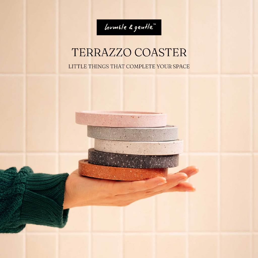Humble&Gentle Terrazzo Coaster -จานรอง เทอราสโซ่ ปูนขัด จานรอง ตกแต่งบ้าน สำหรับทุกเทศกาล