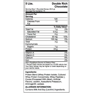 Optimum Nutrition Gold Standard Whey Protein 5Lbs. เวย์โปรตีนไอโซเลตเป็นส่วนประกอบหลัก