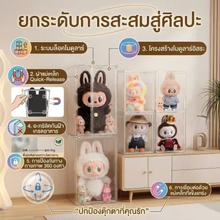 ตู้โชว์ตุ๊กตา ขนาดใหญ่ อะคริลิคใส กันฝุ่นสูง เก็บฟิกเกอร์ ตู้เก็บตุ๊กตาสะสมสวย