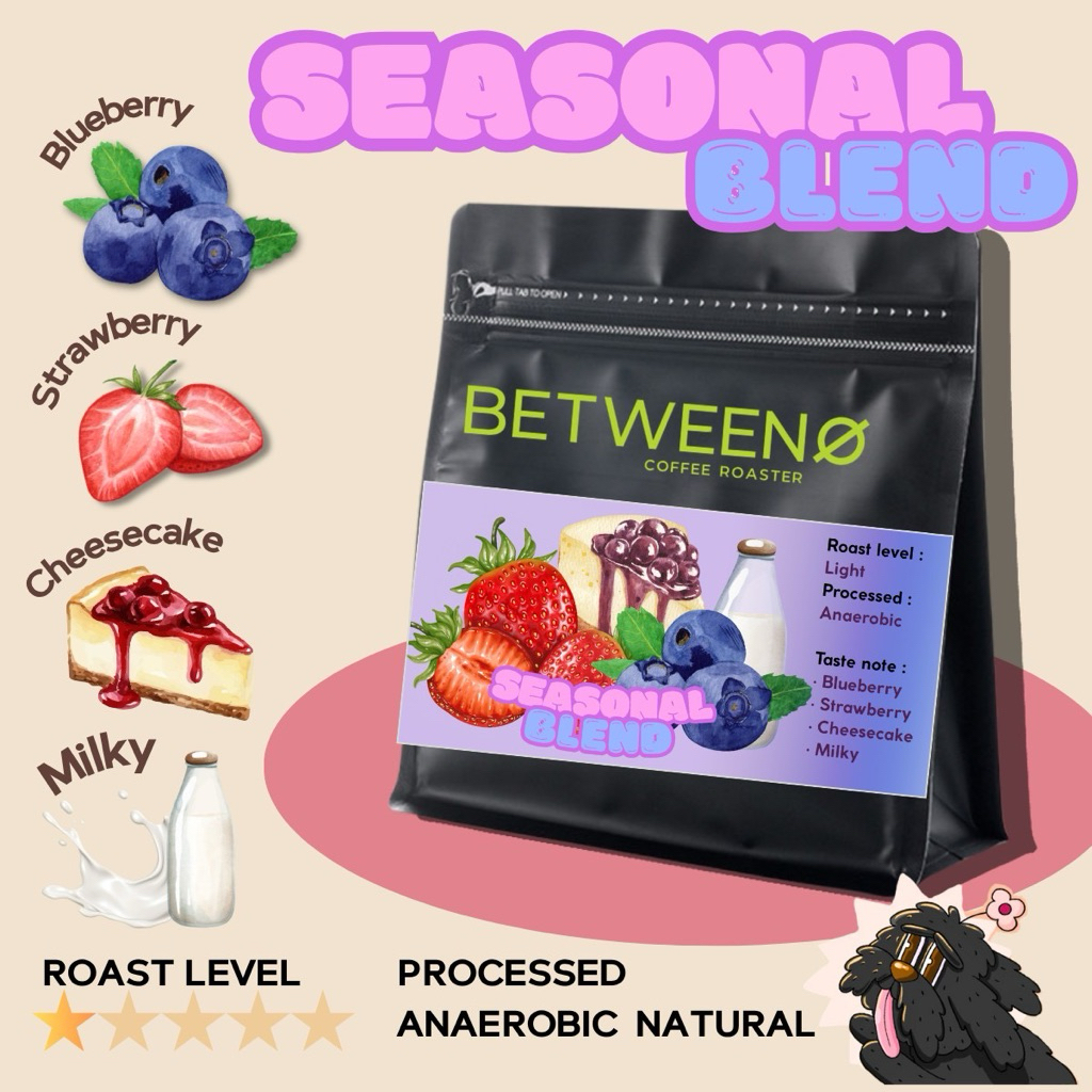 เมล็ดกาแฟ คั่วอ่อน Between Seasonal Blend กลิ่นบลูเบอร์รี่ สตรอเบอร์รี่ชัดๆ