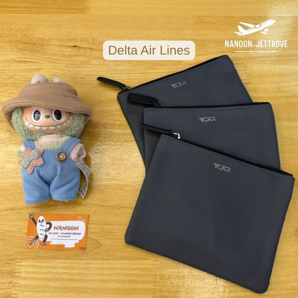 ✨NEW Delta Air Lines Zip Pouch | Honeycomb x Charcoal Grey | Authentic