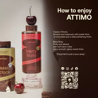 [เซตคู่] กาแฟสกัดเย็นเข้มข้น 2 ขวด ATTIMO Duo – Berry Busy + Classic O’Clock