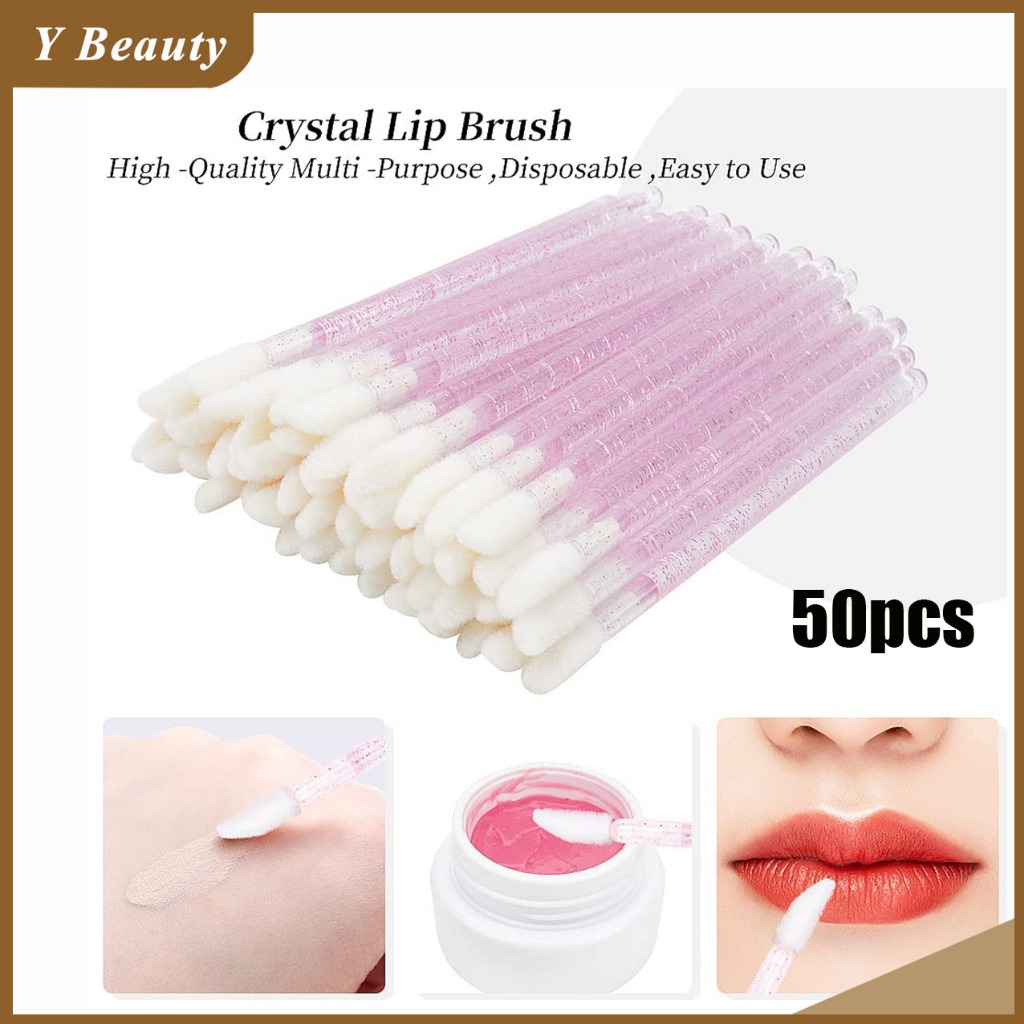 50 ชิ้น ใช้แล้วทิ้ง แปรงทาปาก ขนตา แปรงแต่งหน้า ลิปสติก แท่งแต่งหน้า เครื่องมือเครื่องสําอาง แปรงทาปาก แบบใช้แล้วทิ้ง